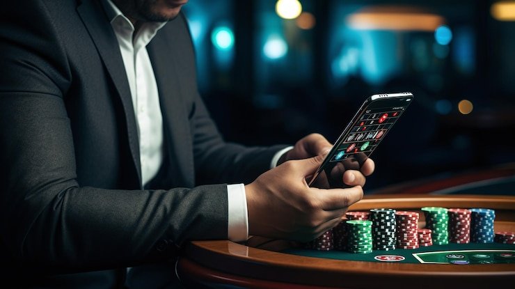 Filipino player checking 1962 Lottery draw results on a smartphone